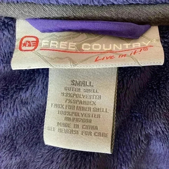 Free Country Women’s Small Purple Full Zip Fleece Lined Hooded Jacket - Picture 7 of 11